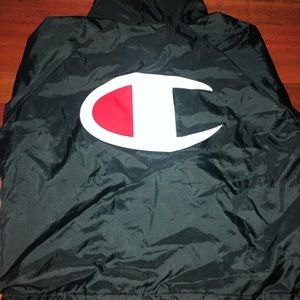 Champion Black Crop Coaches Jacket
